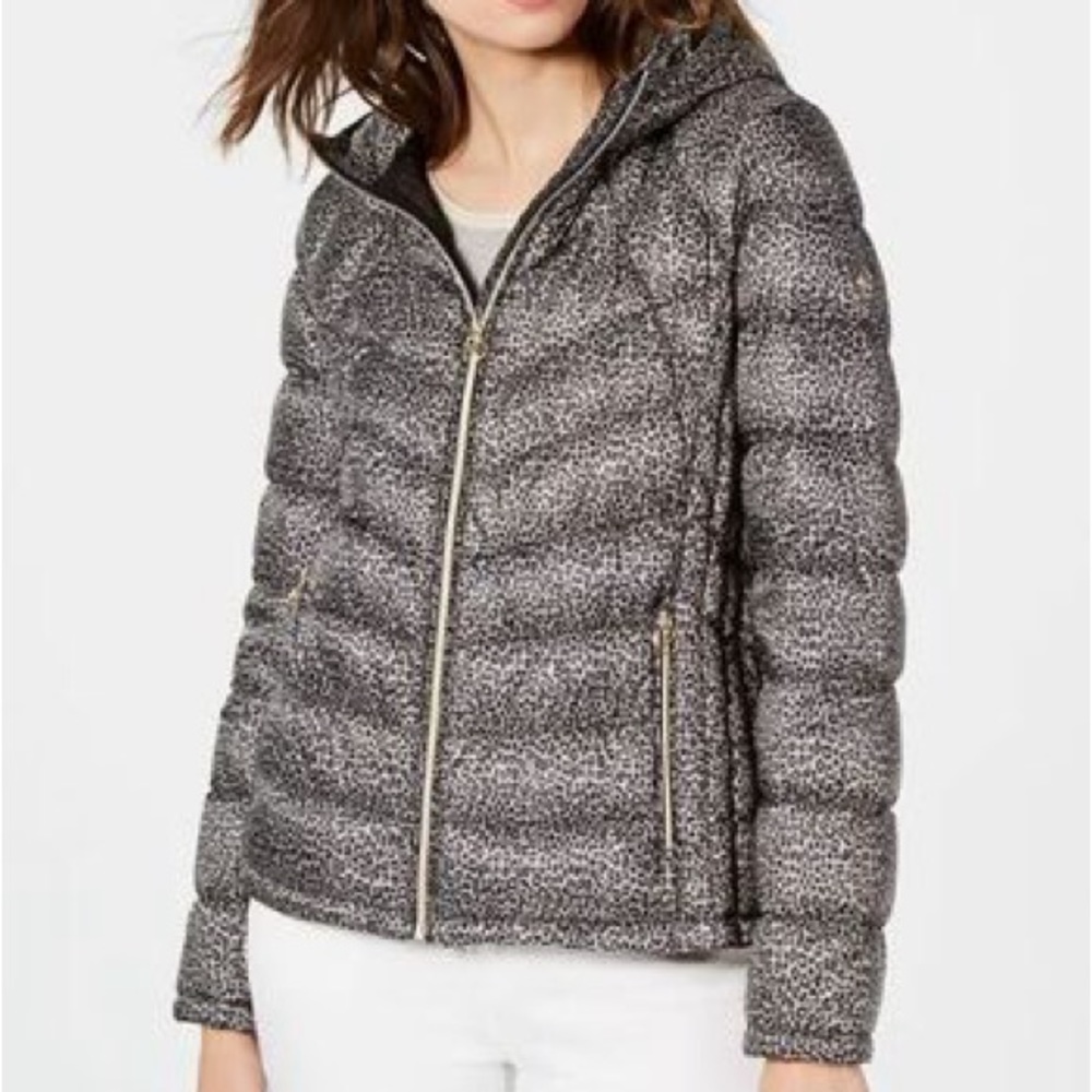 Michael Kors Leopard Print Packable Jacket